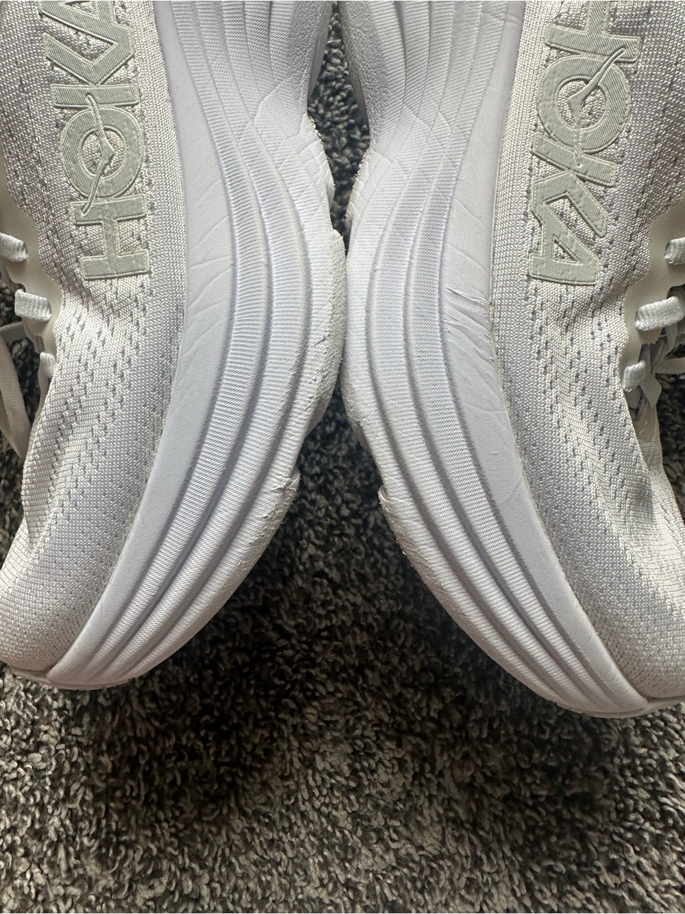 White Womens HOKA Bondi 8 White Running Walking Gym Sneakers Size 7 - Picture 7 of 15